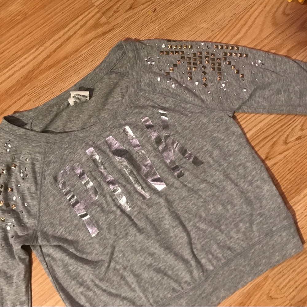SOLD‼️ EUC‼️ VS Pink Embellished Longsleeve - Picture 1 of 5